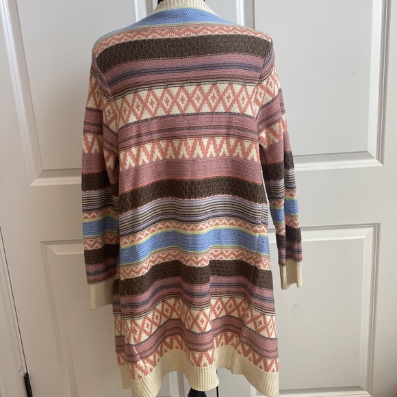 L Love Sweaters - L Love Boho Striped Multi Pattern and Color Knitted Cardigan